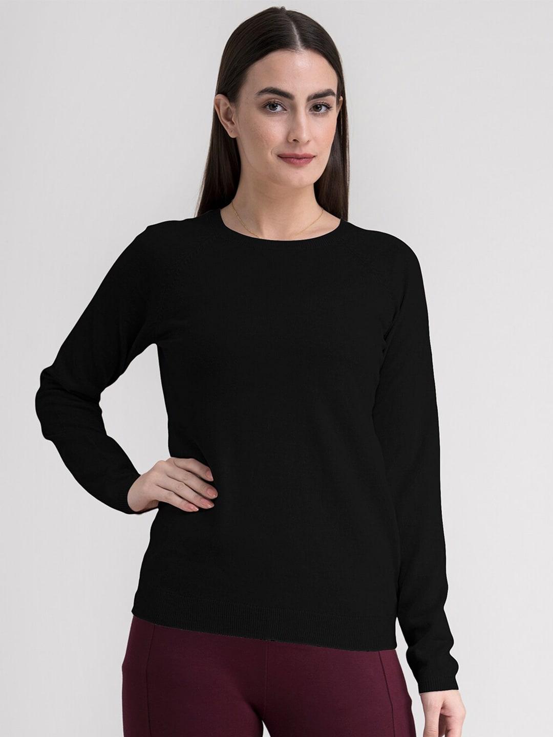 fablestreet-women-black-acrylic--pullover