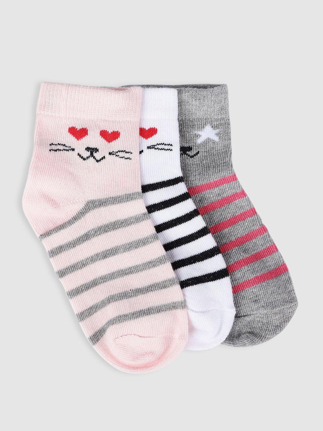 YK Girls Pack of 3 Striped Socks
