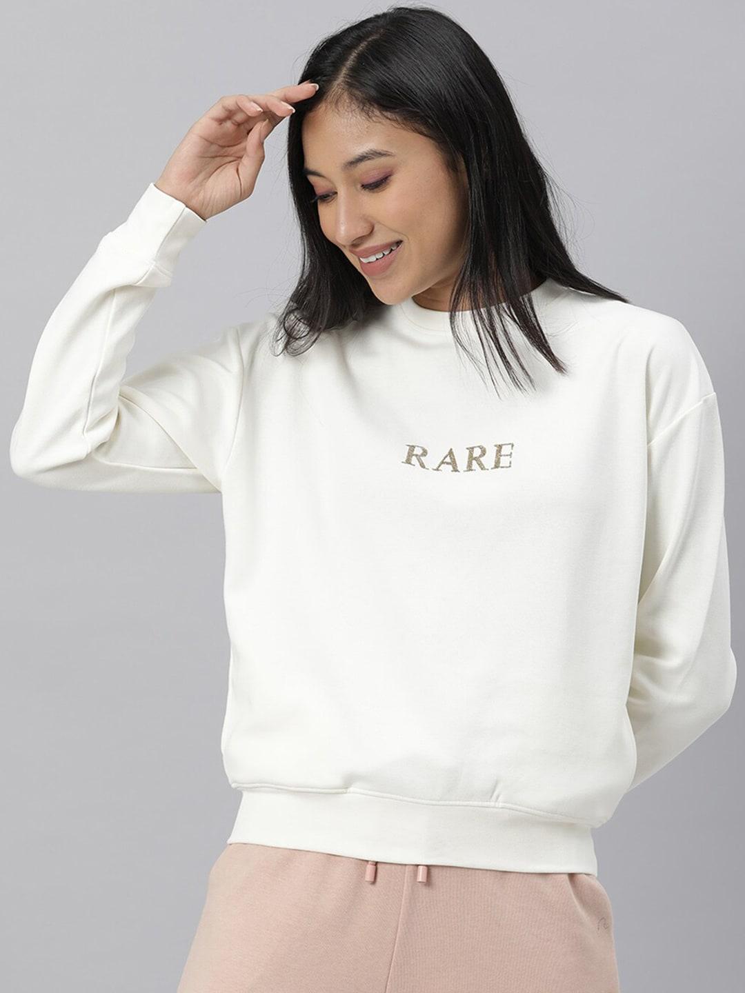 RAREISM Women Off White Printed Sweatshirt