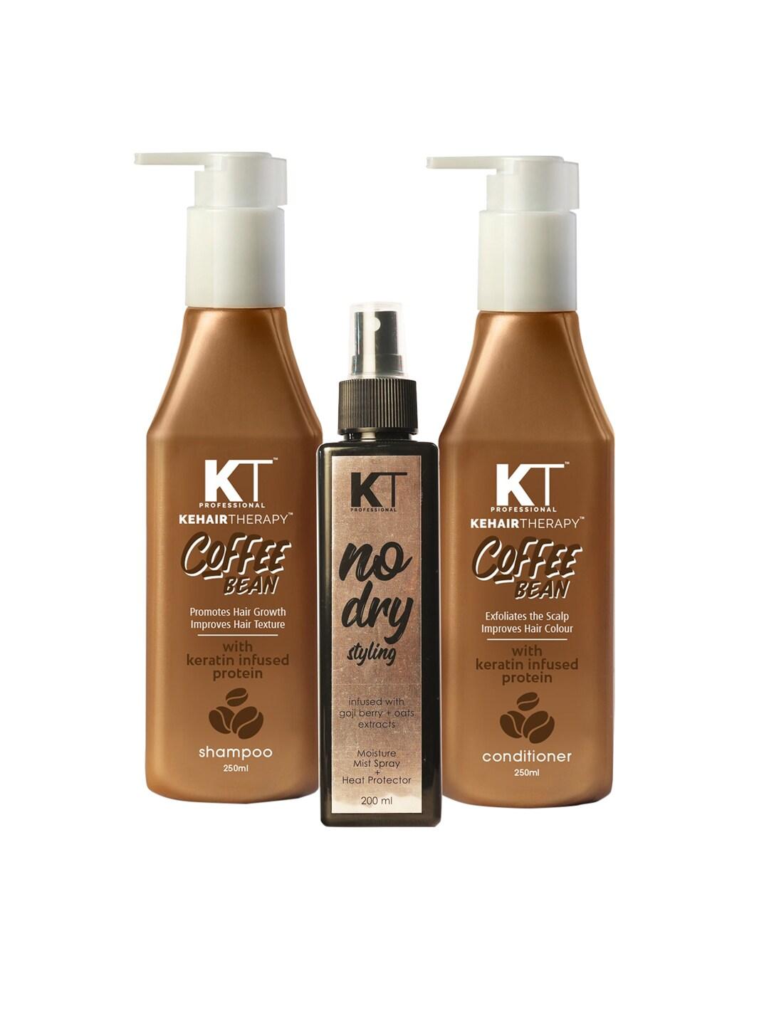 KEHAIRTHERAPY Pack Of 3 Coffee Bean Shampoo & Conditioner With No Dry Hair Spray