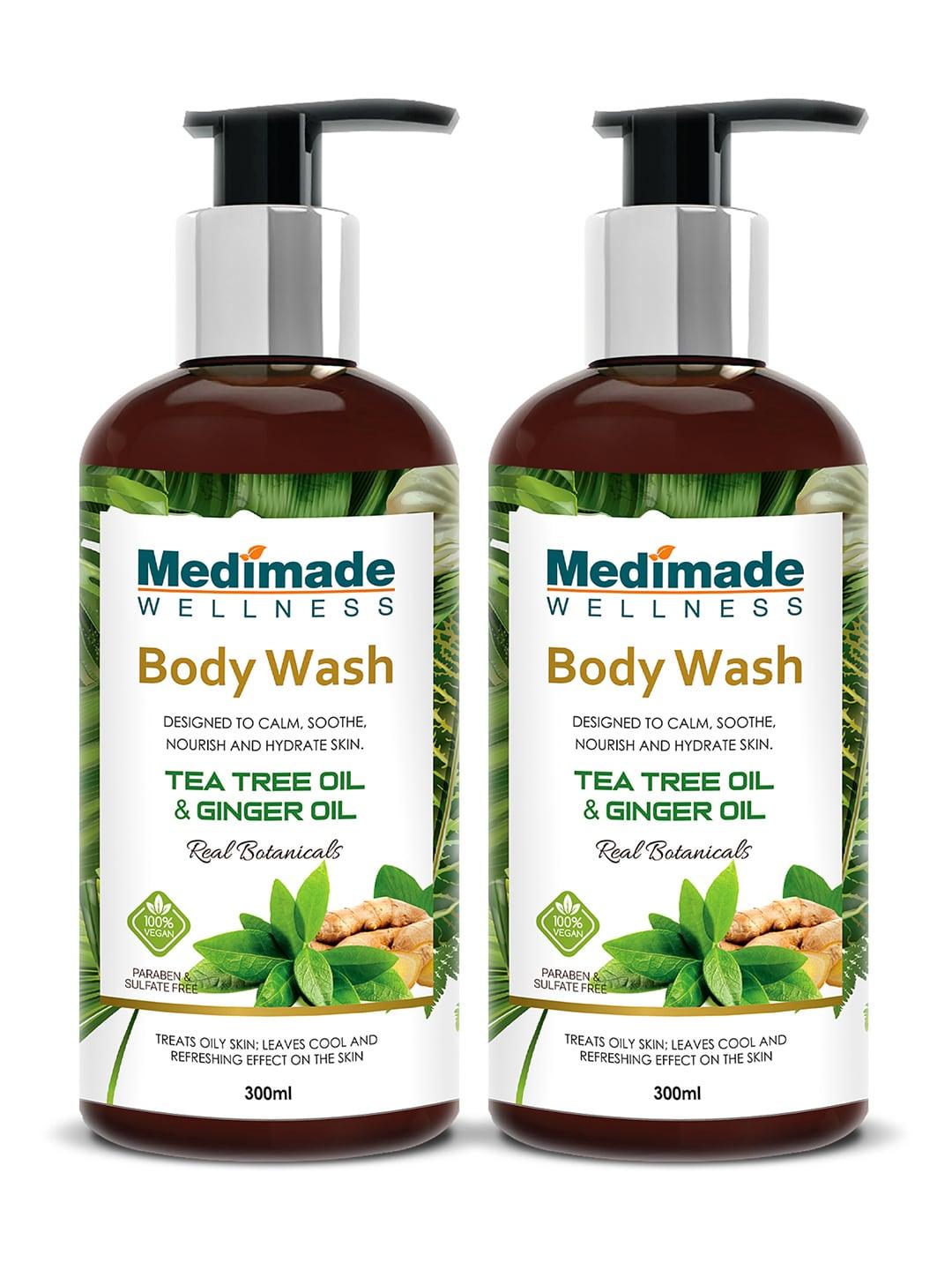 Medimade Pack of 2 Tea Tree Oil and Ginger Oil Body Wash