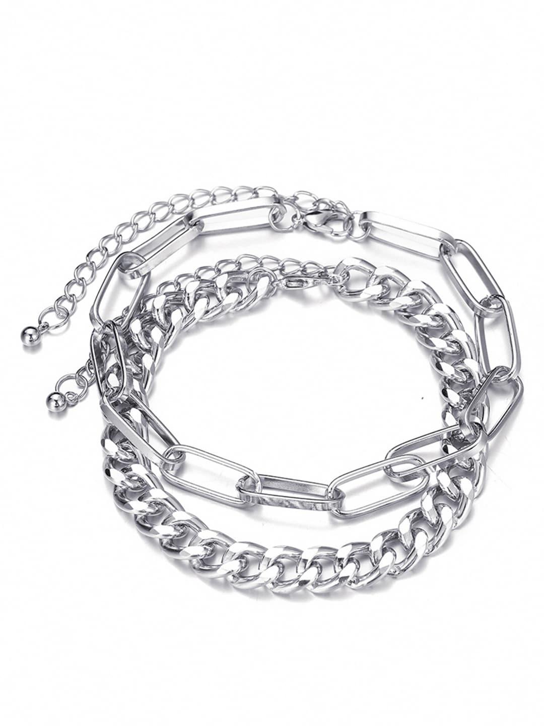 urbanic-women-set-of-2-silver-toned-anklets