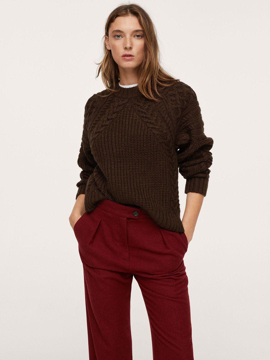 mango-women-burgundy-chilli-sweater-pullover