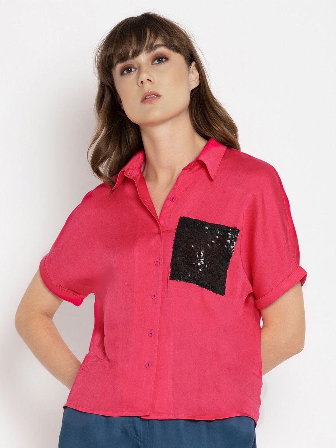 shaye-women-fuchsia-pink-extended-sleeves-casual-shirt