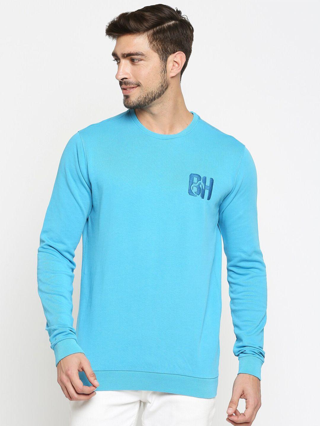 Being Human Men Turquoise Blue Printed Sweatshirt