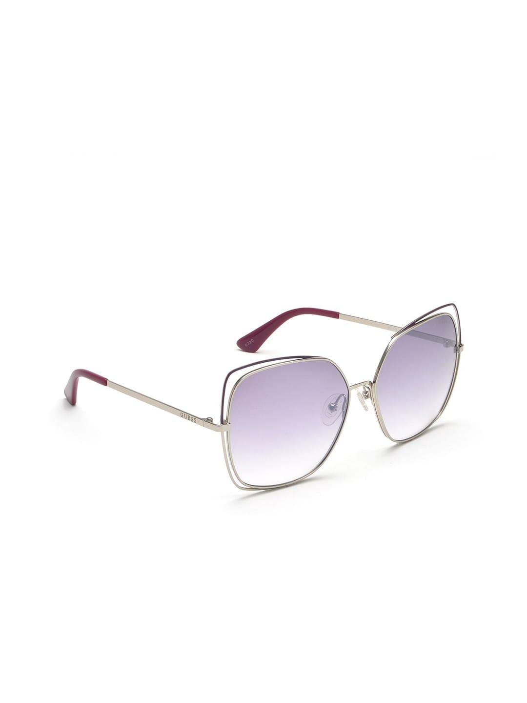 GUESS Women Purple Lens & Silver-Toned Sunglasses with Polarised Lens GUS76386110ZSG
