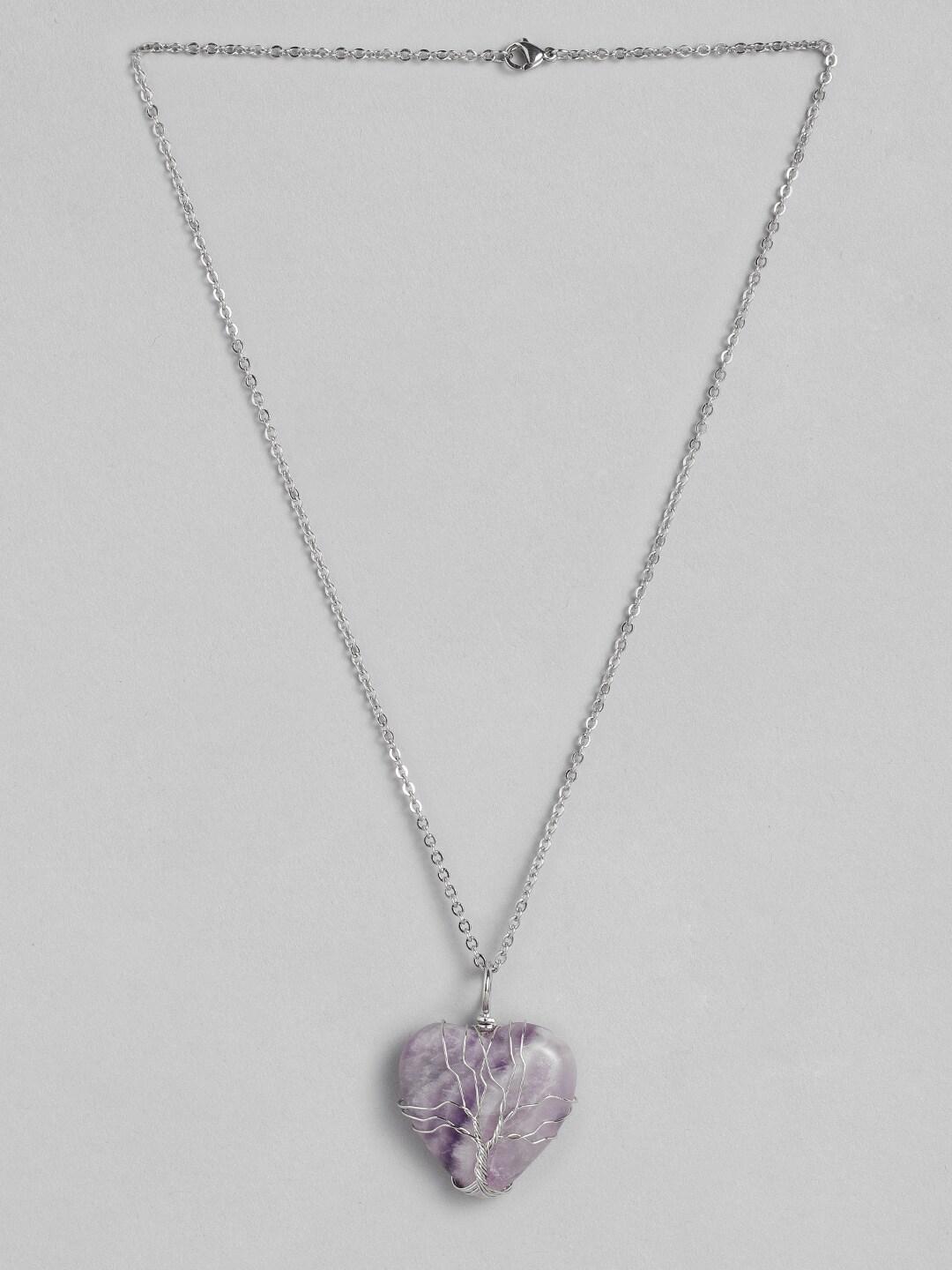 EL REGALO Grey Tree of Life Heart Shaped Handcrafted Link Necklace