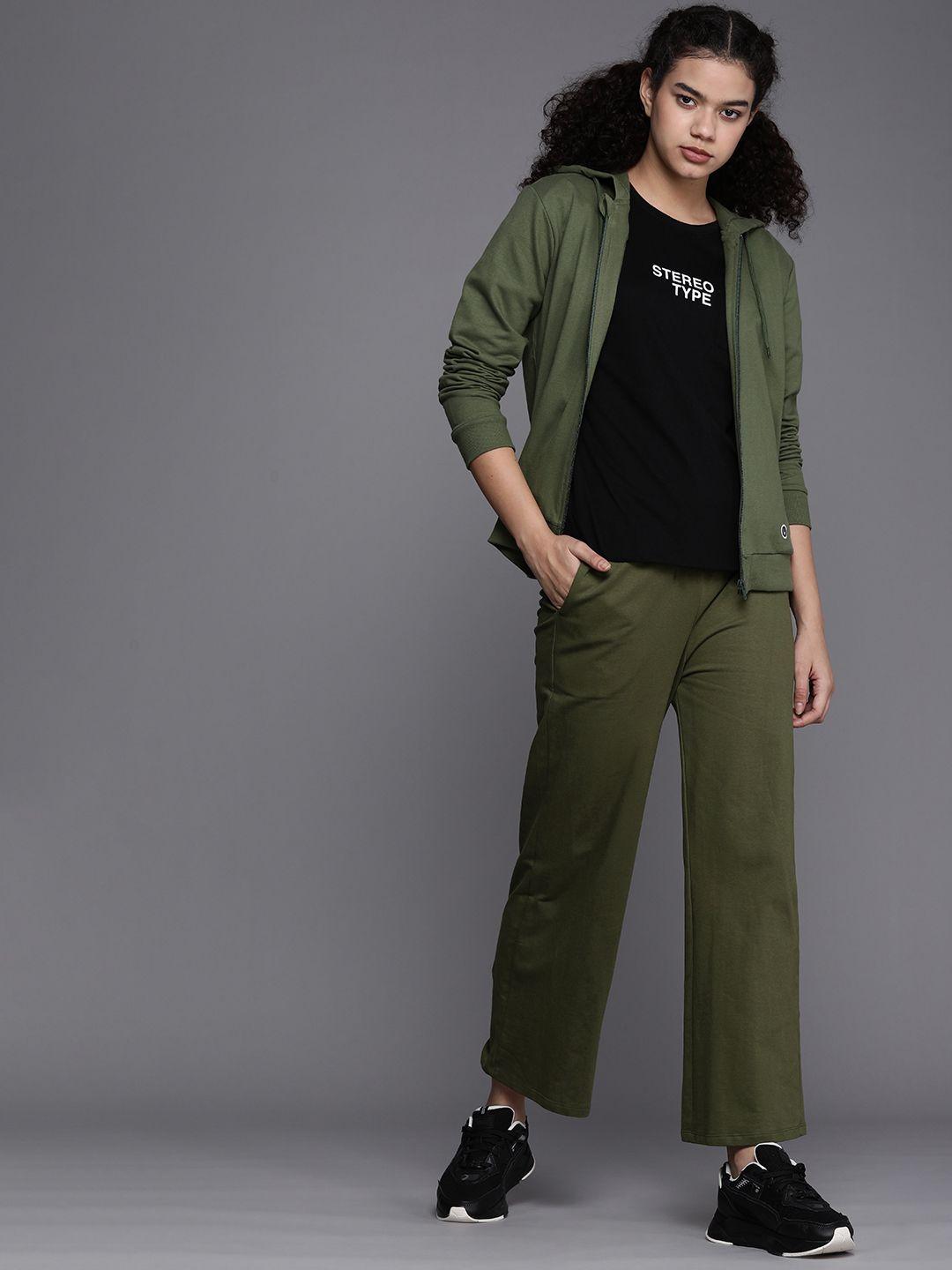 allen-solly-woman-women-olive-green-flared-high-rise-culottes-trousers