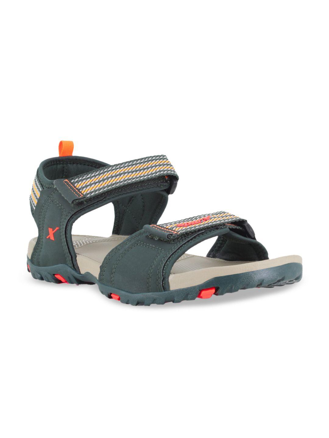 sparx-men-forest-green-neon-orange-floater-sports-sandals