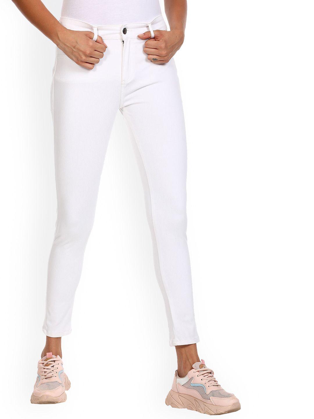 Sugr Women White Solid Mid Rise Jeggings