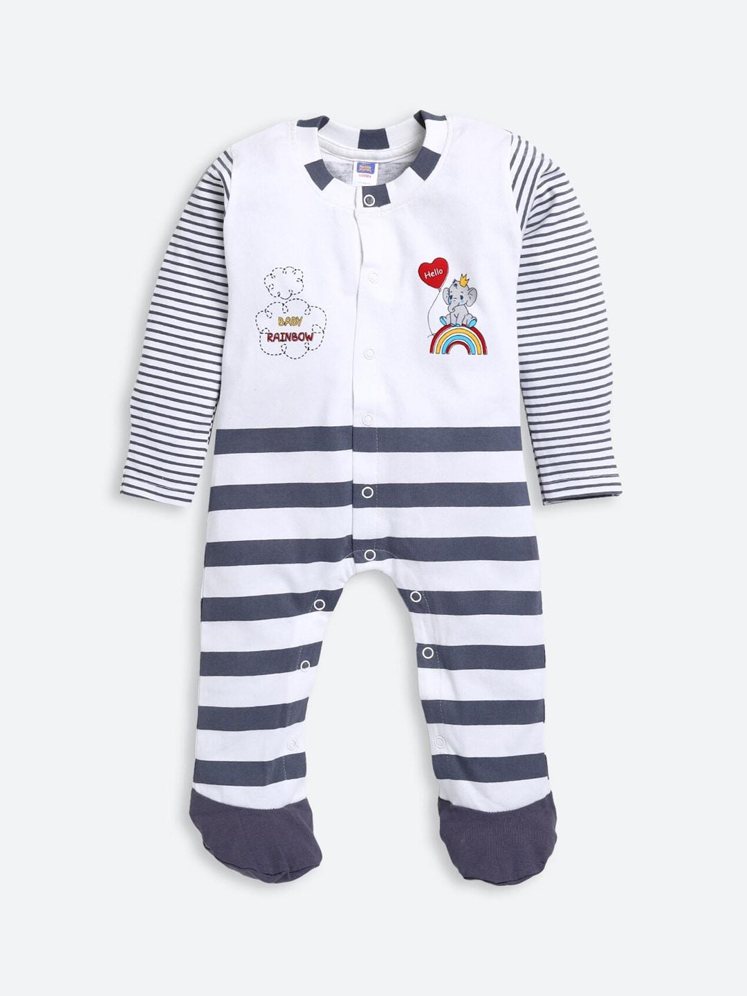 nottie-planet-kids-white-&-blue-printed-rompers