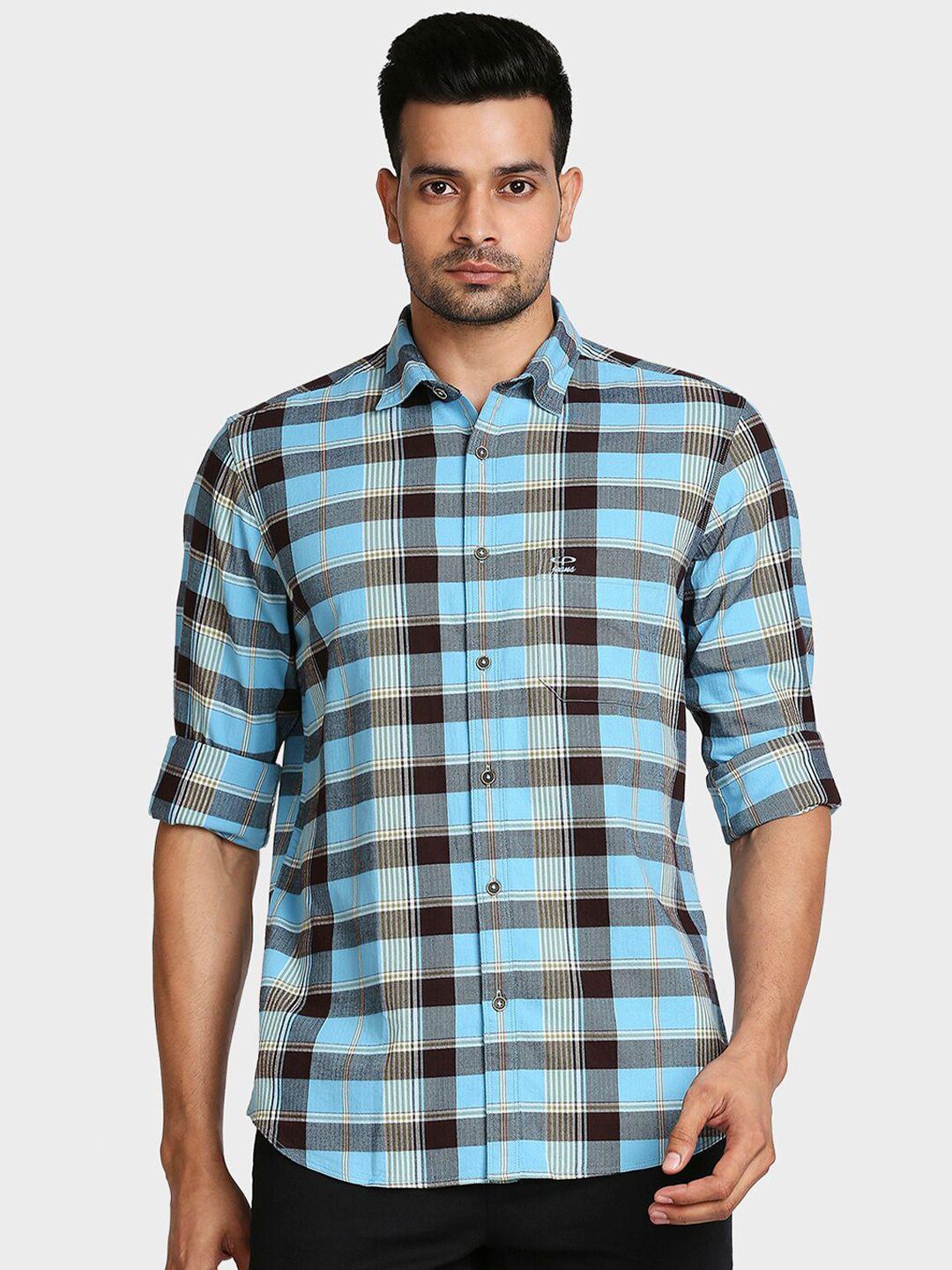 colorplus-men-blue-tailored-fit-tartan-checks-checked-casual-shirt