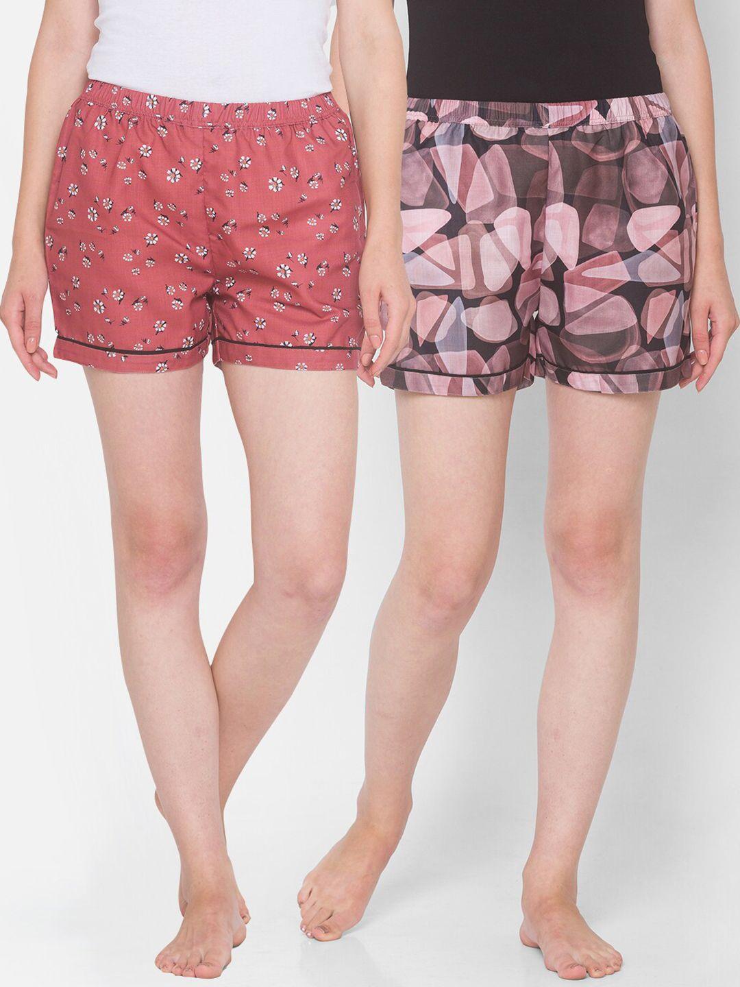 FashionRack Women Pack of 2 Printed Lounge Shorts