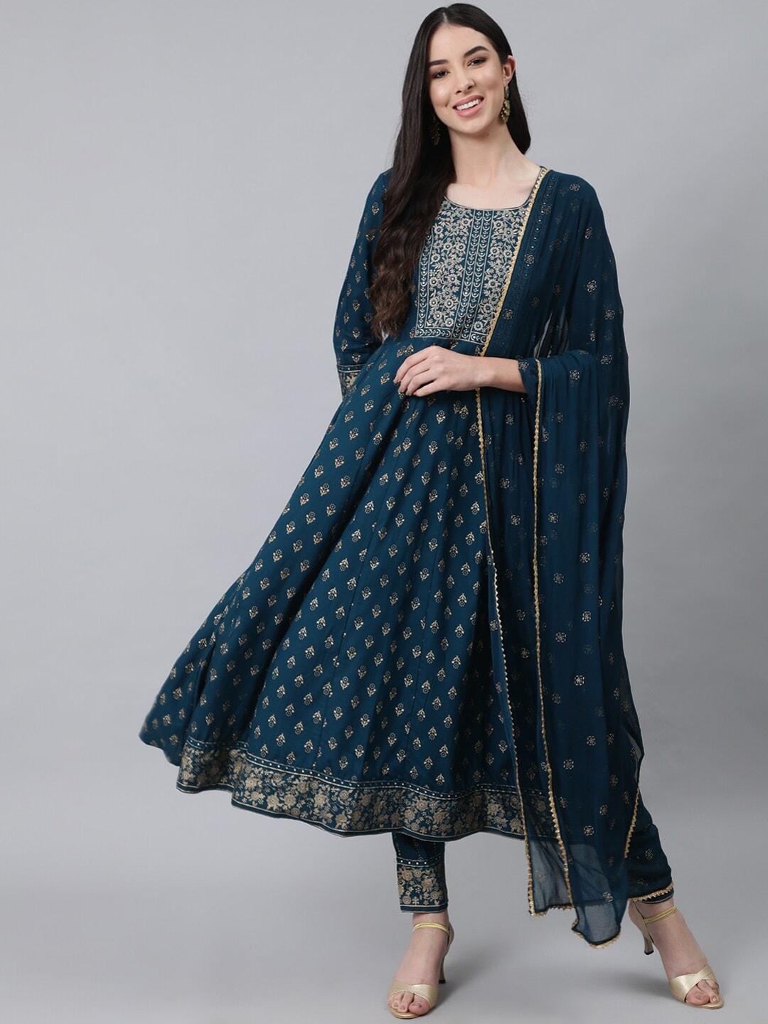 anubhutee-women-navy-blue-ethnic-motifs-embroidered-thread-work-kurta-with-trousers-&-with-dupatta