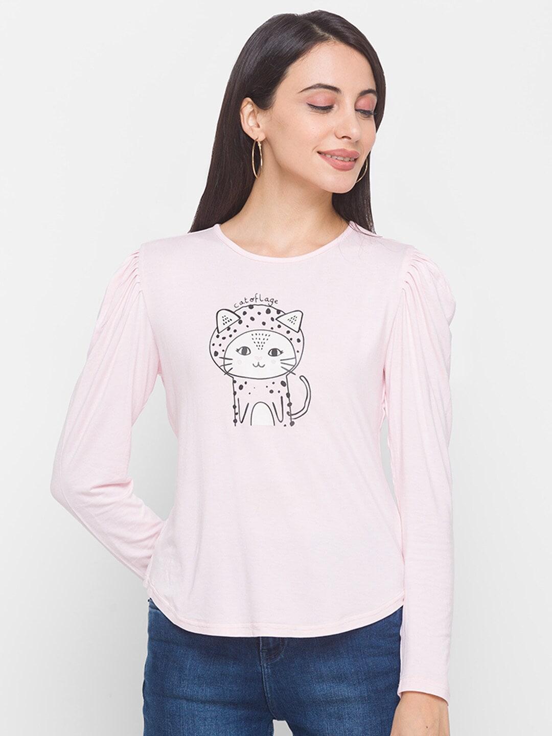 globus-women-pink-printed-t-shirt