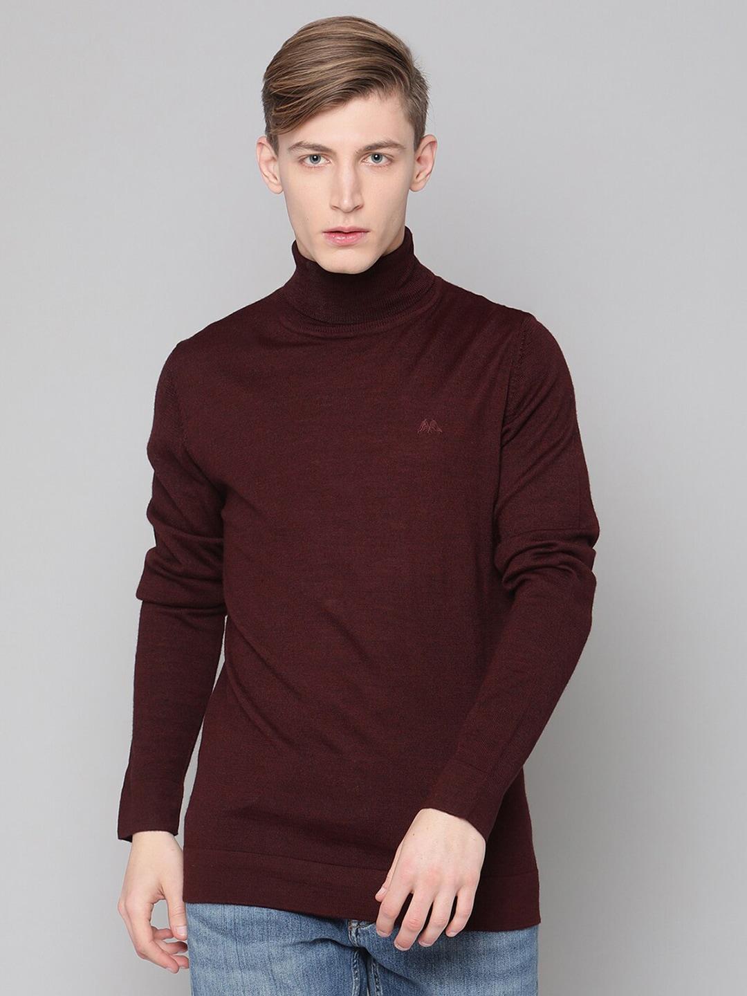 lindbergh-men-maroon-solid-turtle-neck-sweater