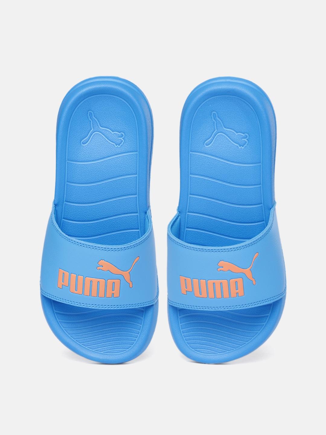 Puma Unisex Kids Blue Printed Sliders