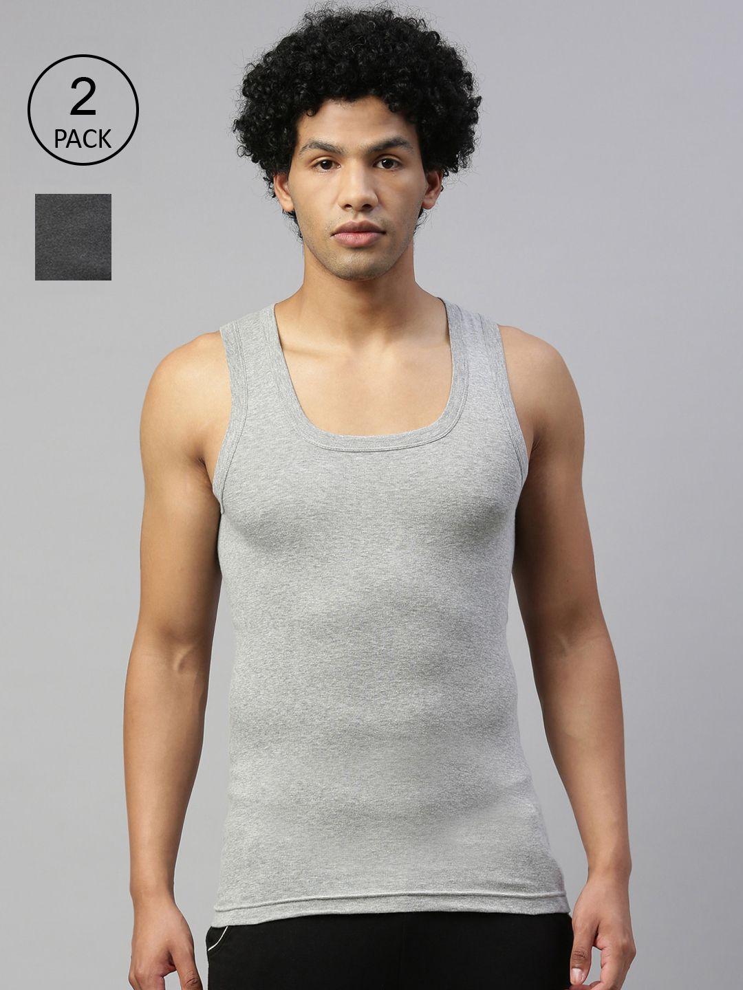 DIXCY SCOTT MAXIMUS Men Pack Of 2 Solid Pure Cotton Innerwear Vests MAXV-002-STRIKER VEST-P2