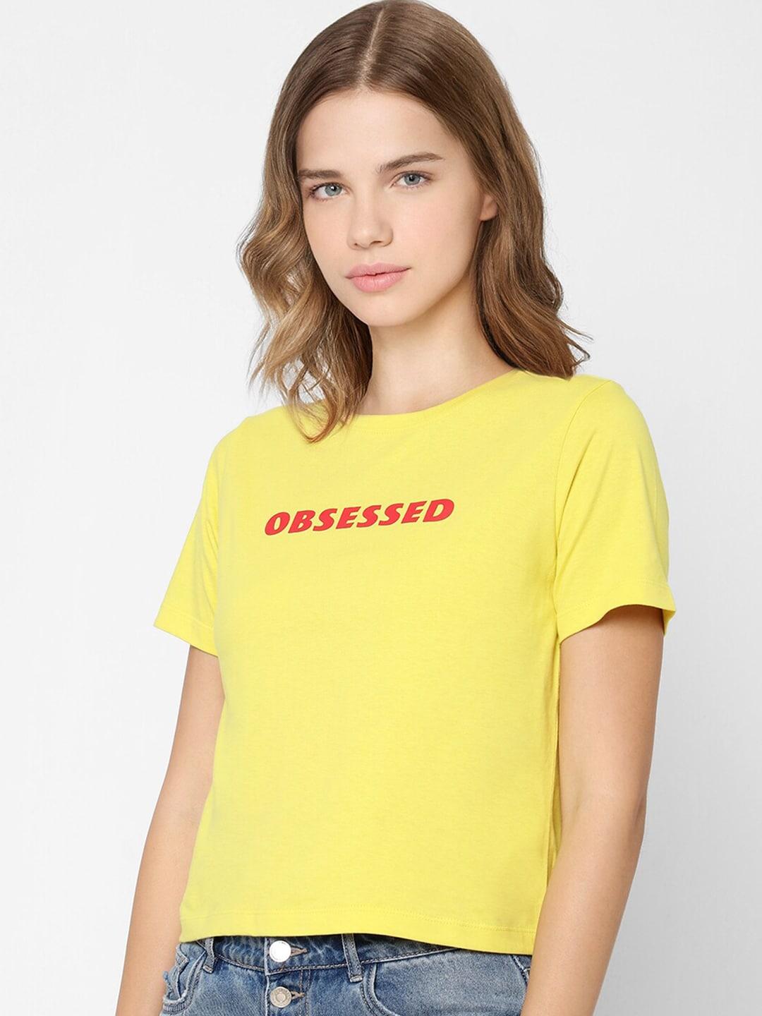only-women-yellow-typography-printed-t-shirt