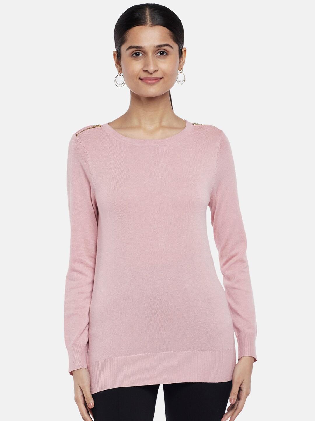 annabelle-by-pantaloons-women-pink-long-sleeves-solid-top