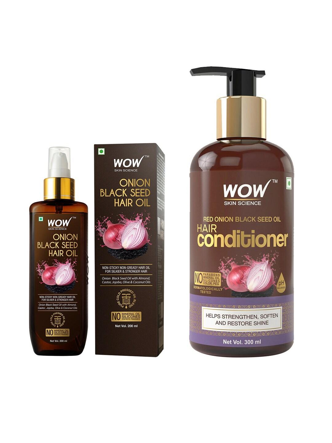 WOW SKIN SCIENCE Set of Onion Black Seed Oil Hair Conditioner & Hair Oil