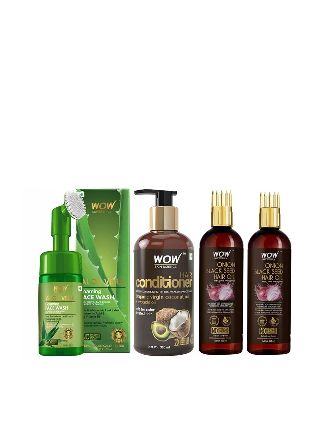 WOW SKIN SCIENCE Set of 2 Hair Oils - 1 Hair Conditioner & 1 Face Wash