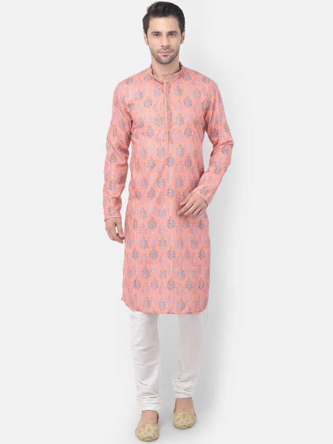 TABARD Men Pink Pure Cotton Kurta with Pyjamas