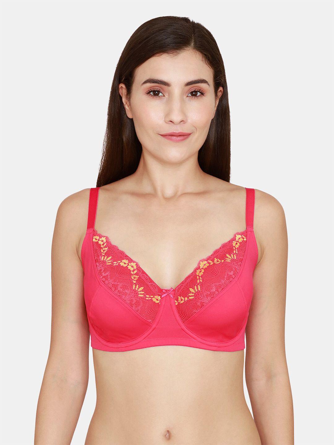 zivame-pink-&-yellow-floral-underwired-lightly-padded-bra