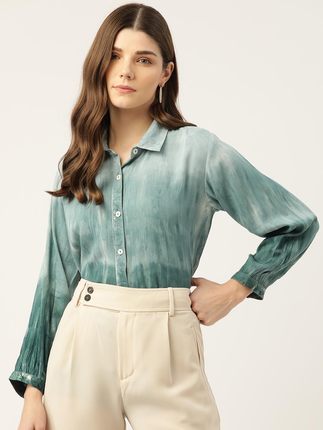 maaesa-green-&-off-white-tie-and-dye-shirt-style-top