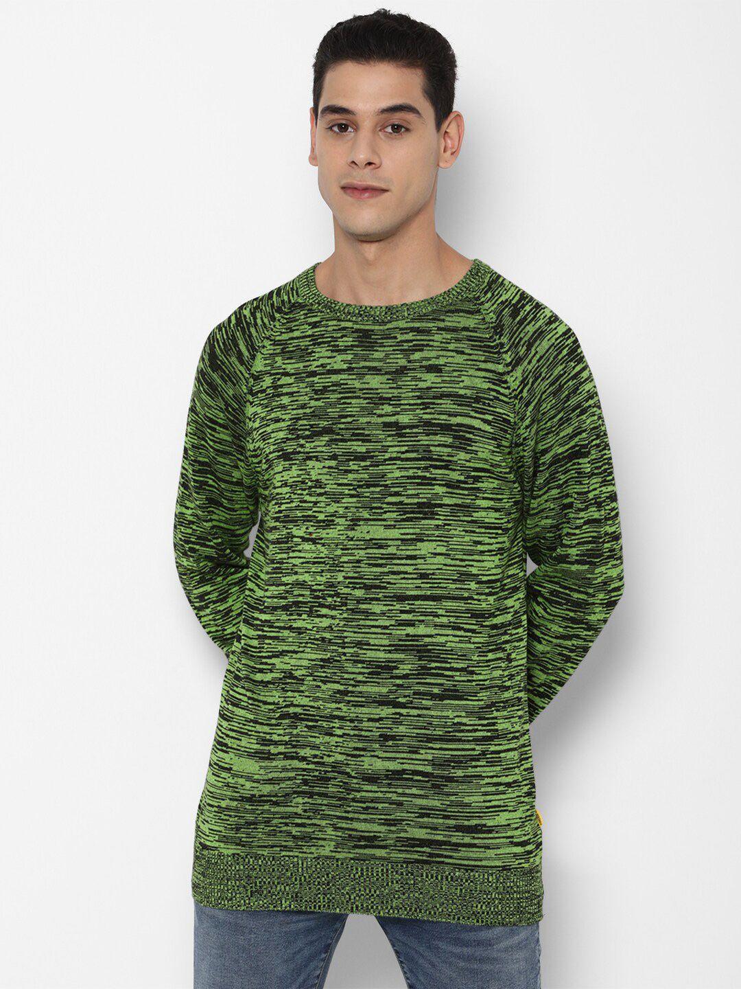 forever-21-men-green-&-black-heathered-knit-pullover