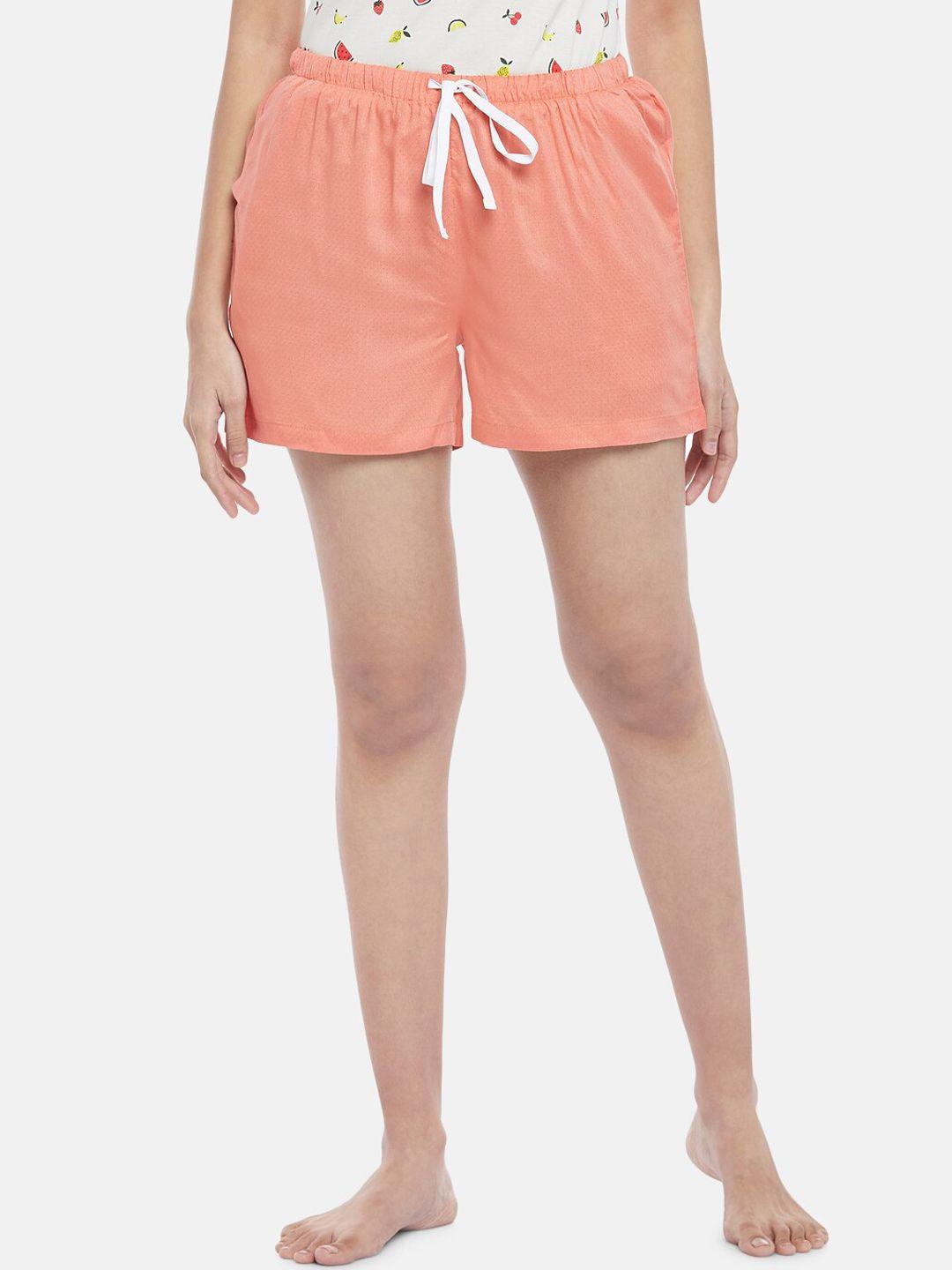 Dreamz by Pantaloons Women Orange Pure Cotton Lounge Shorts