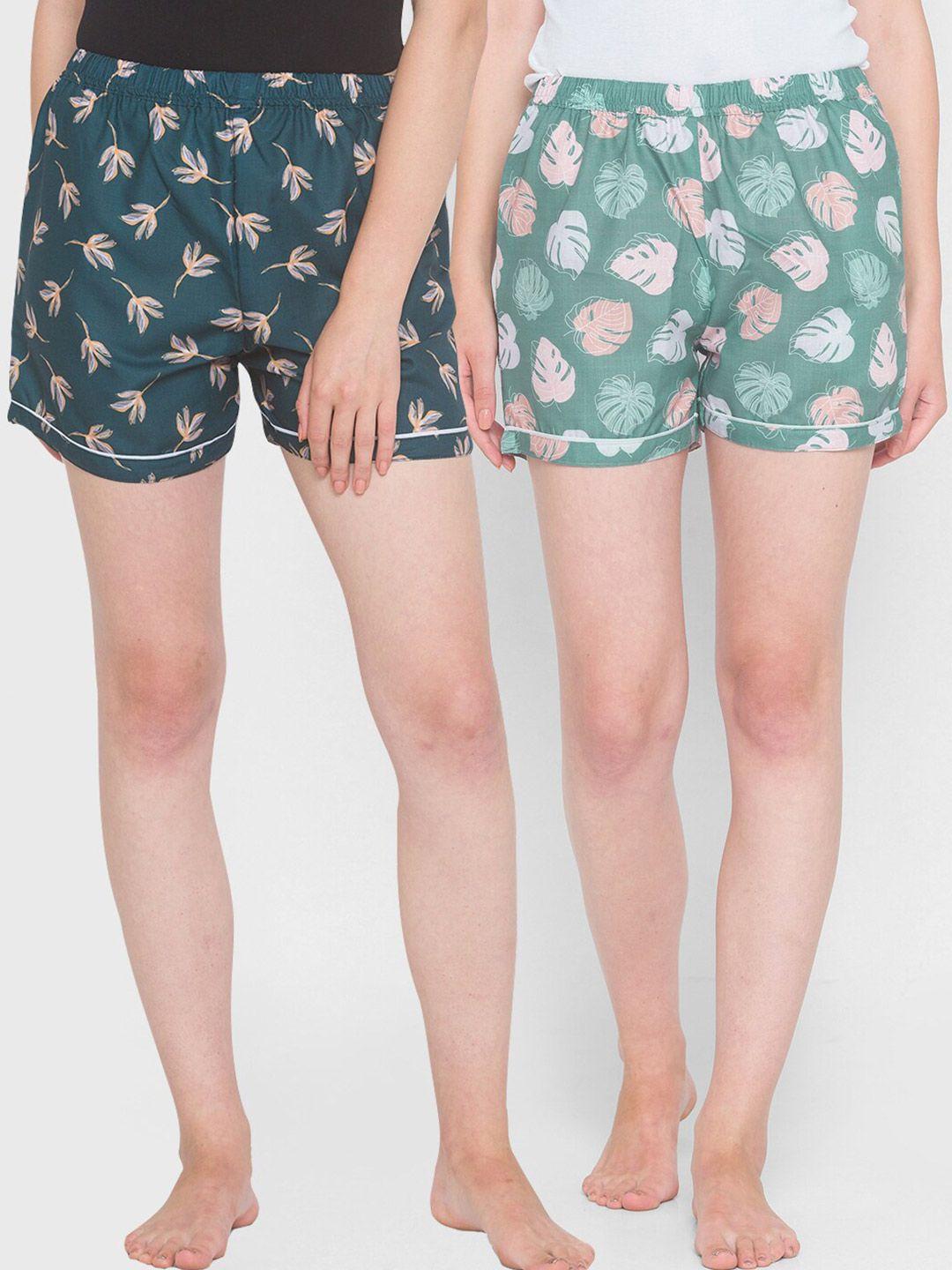 FashionRack Women Pack Of 2 Printed Lounge Shorts