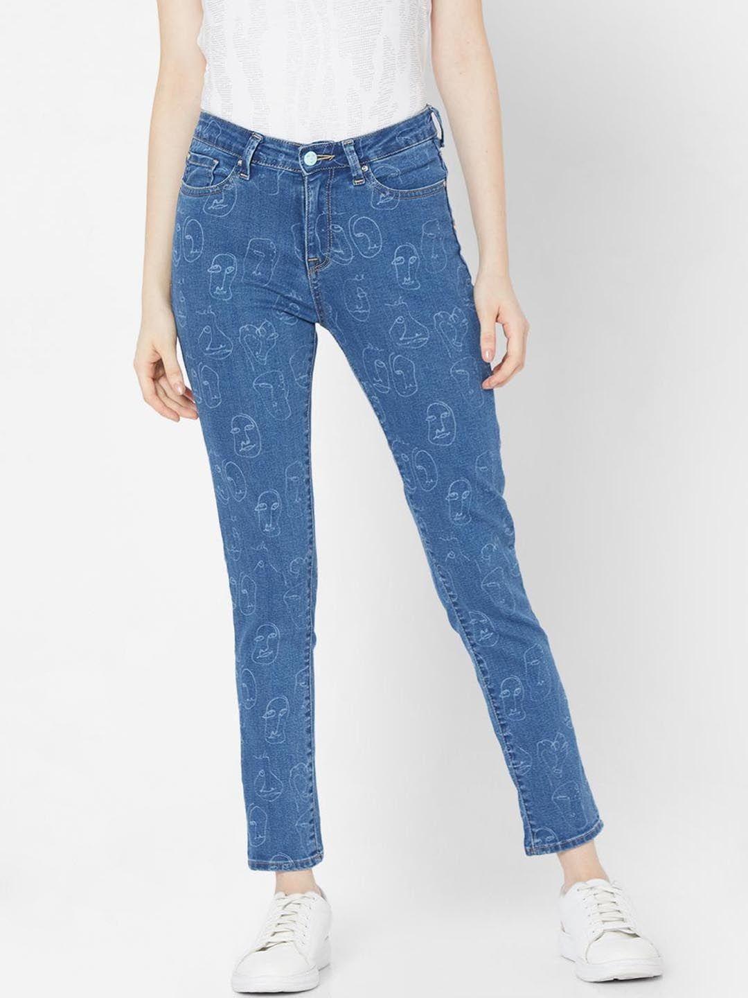 spykar-women-blue-skinny-fit-low-distress-light-fade-jeans