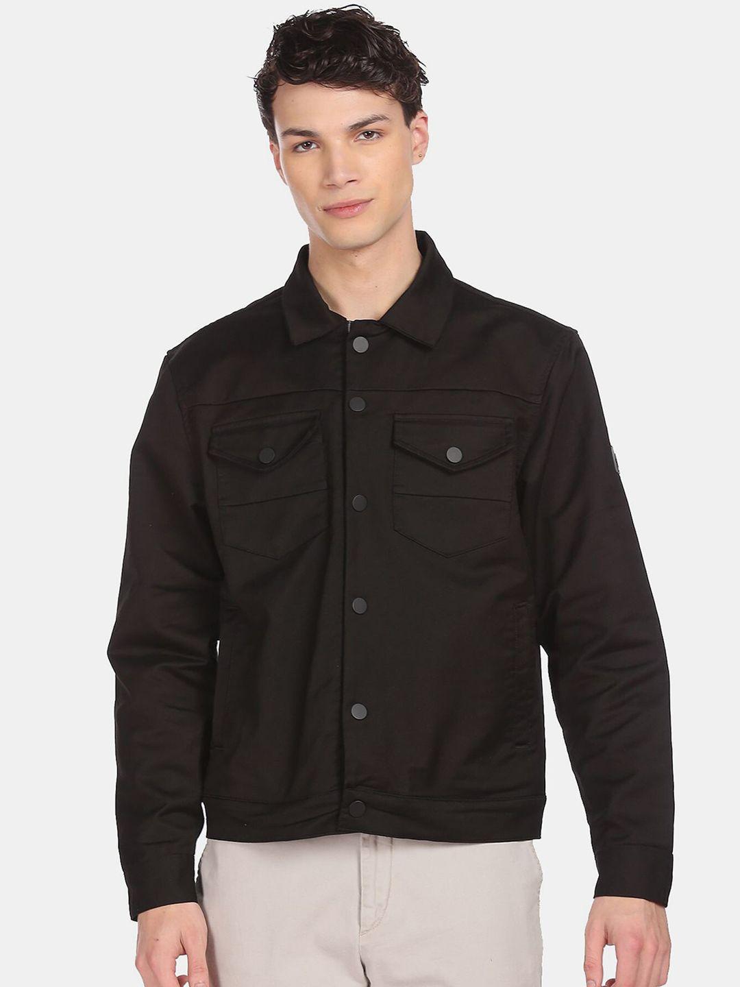 arrow-new-york-men-black-geometric-checked-bomber-jacket