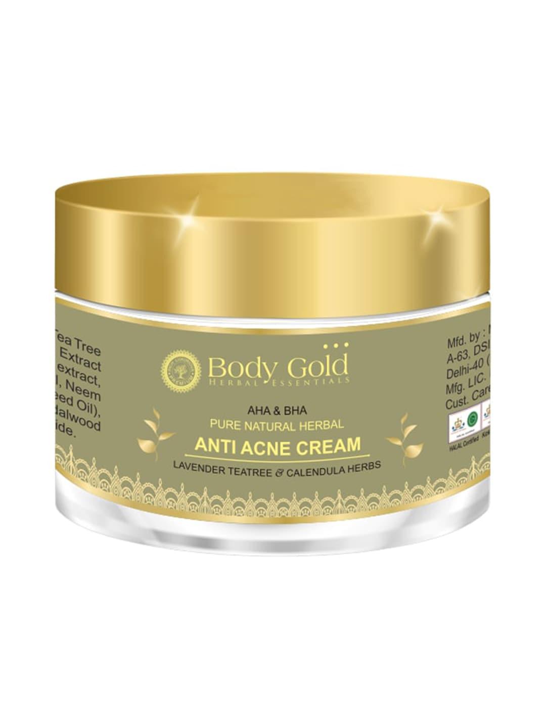 Body Gold Anti Acne Cream With Lavender Teatree & Calendula Herbs - 50g