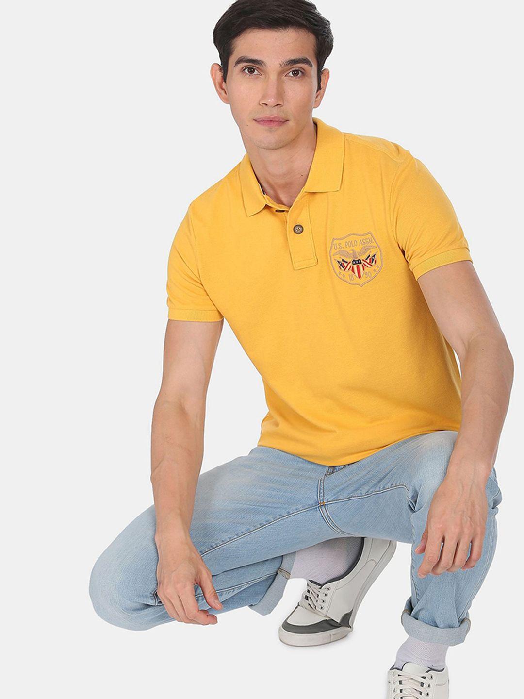U.S. Polo Assn. Denim Co. Men Yellow Polo Collar T-shirt