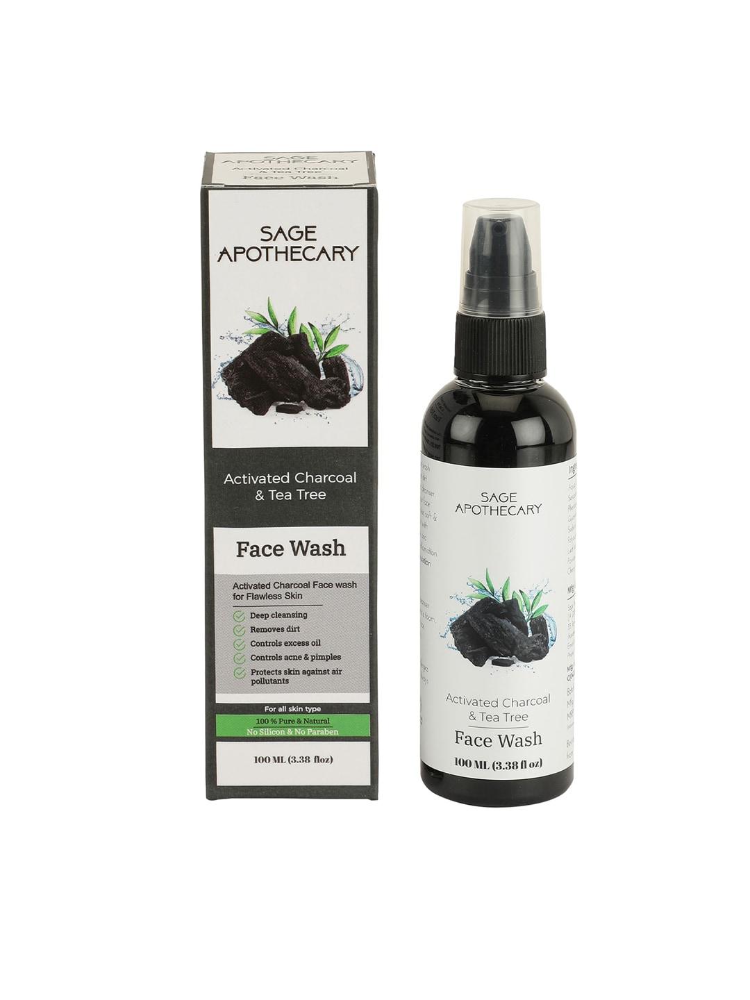 SAGE APOTHECARY Black Activated Charcoal Face Wash 100 Ml