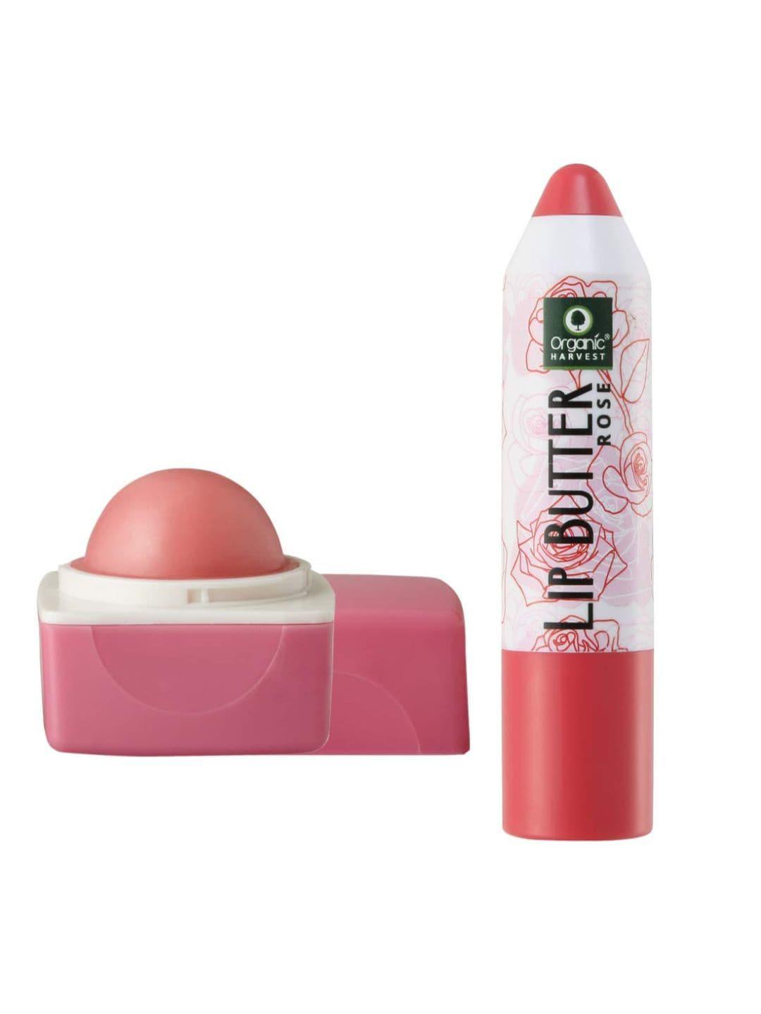 Organic Harvest Pink Lip Balm With Lip Butter Rose Combo - 10 ML