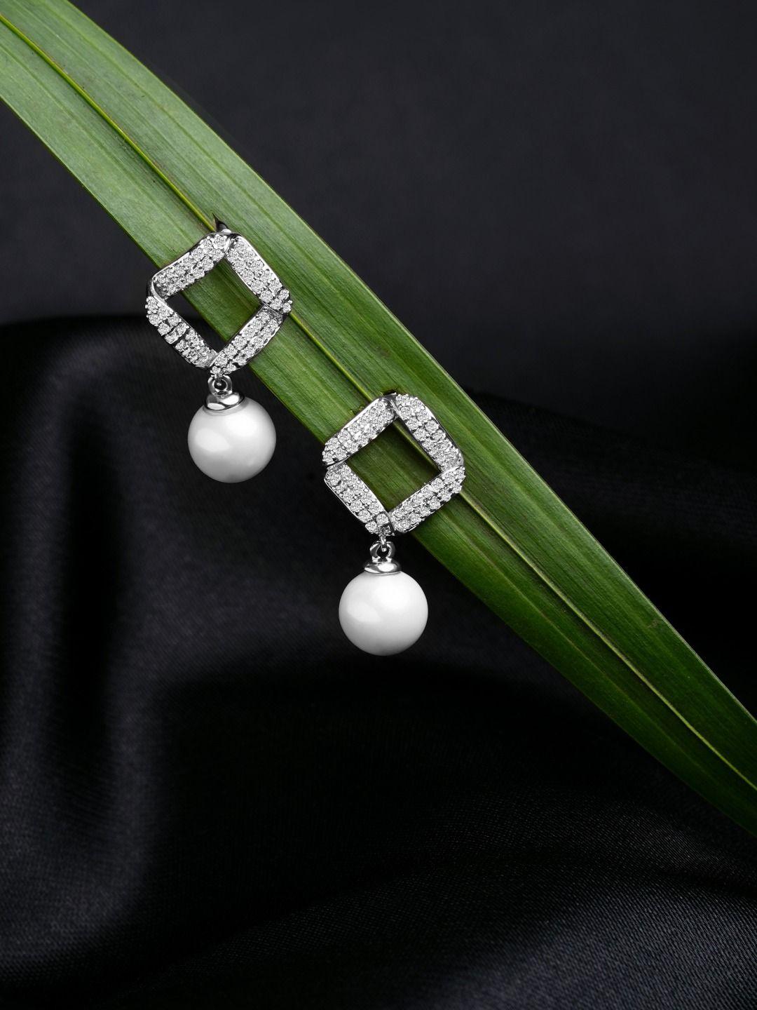 ami-silver-toned-contemporary-drop-earrings