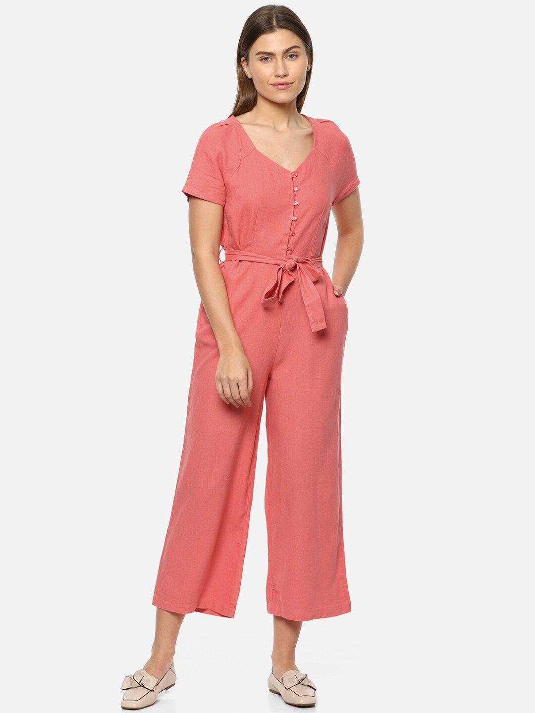 allen-solly-woman-pink-linen-culotte-jumpsuit