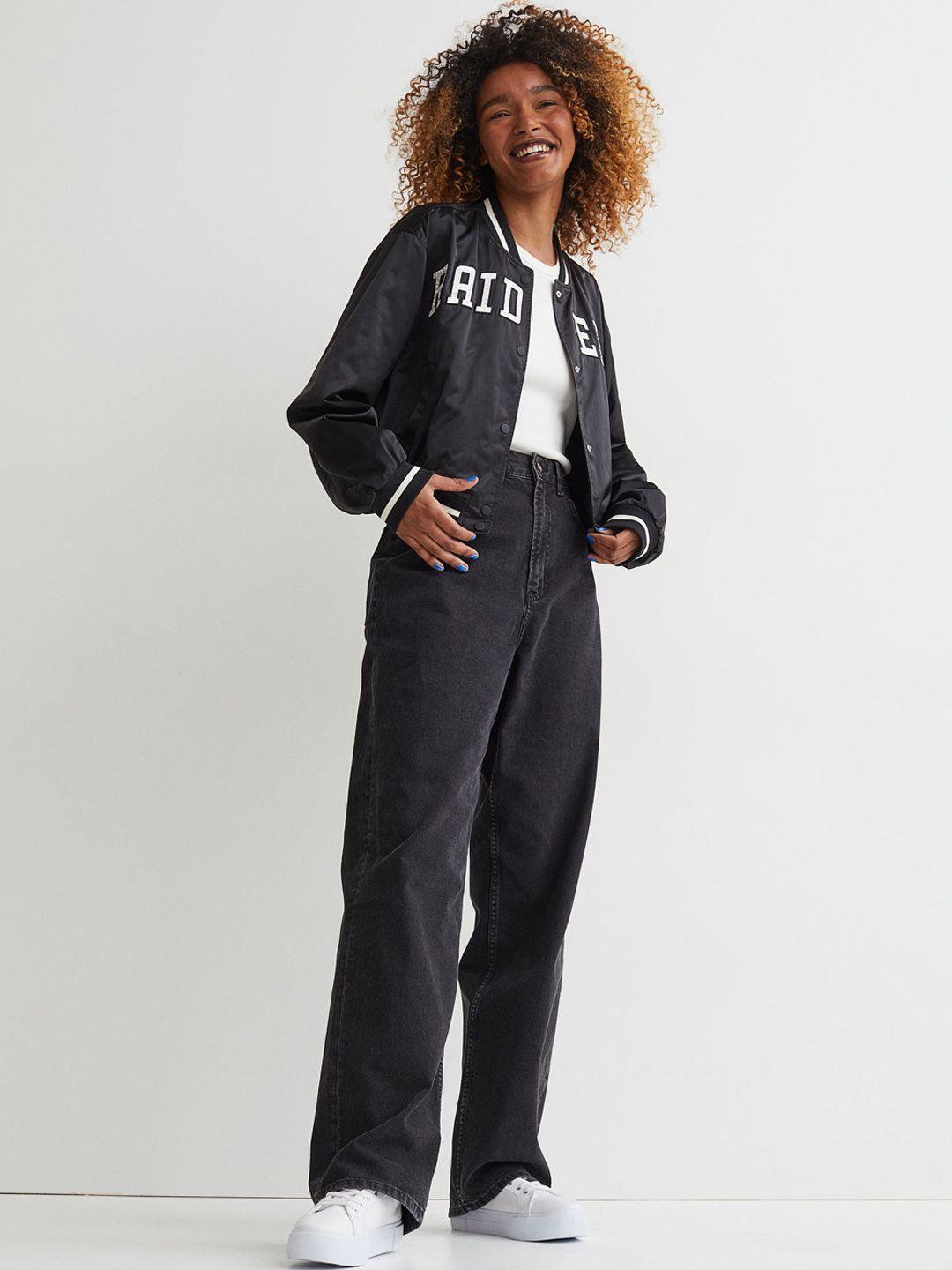 H&M Women Black 90s Baggy High Jeans