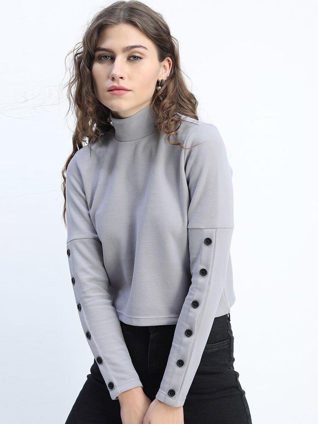 tokyo-talkies-grey-knitted-high-neck-top