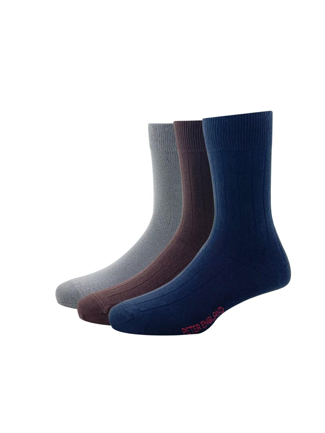 peter-england-men-pack-of-3-brown-&-grey-calf-length-socks