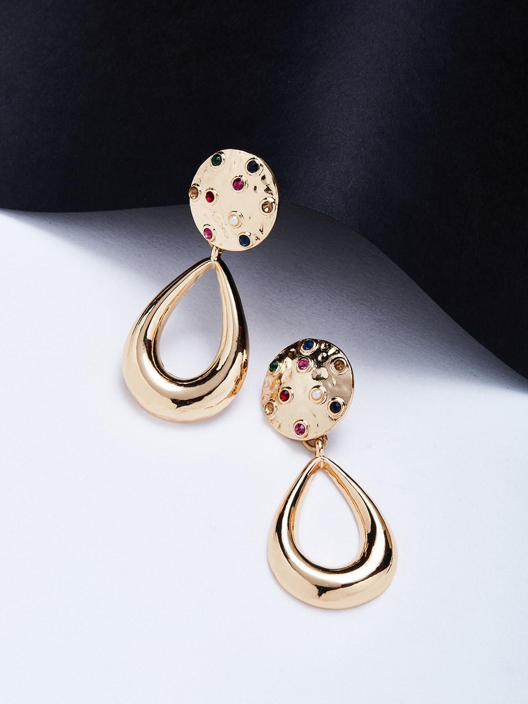 Lilly & sparkle Woman Gold-Toned Contemporary Drop Earrings