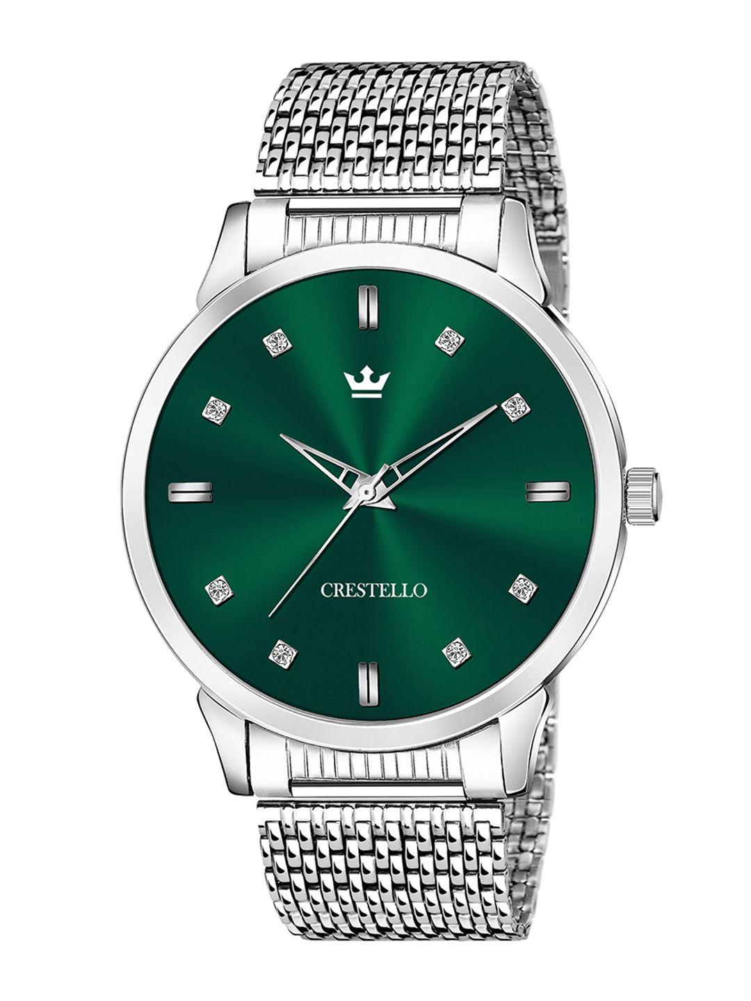 CRESTELLO Men Green Bracelet Style Straps Analogue Watch CR-SLM001-GRN
