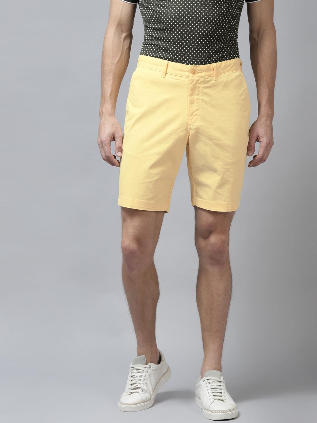 Blackberrys Men Yellow Bs-10 Slim Fit Chino Shorts