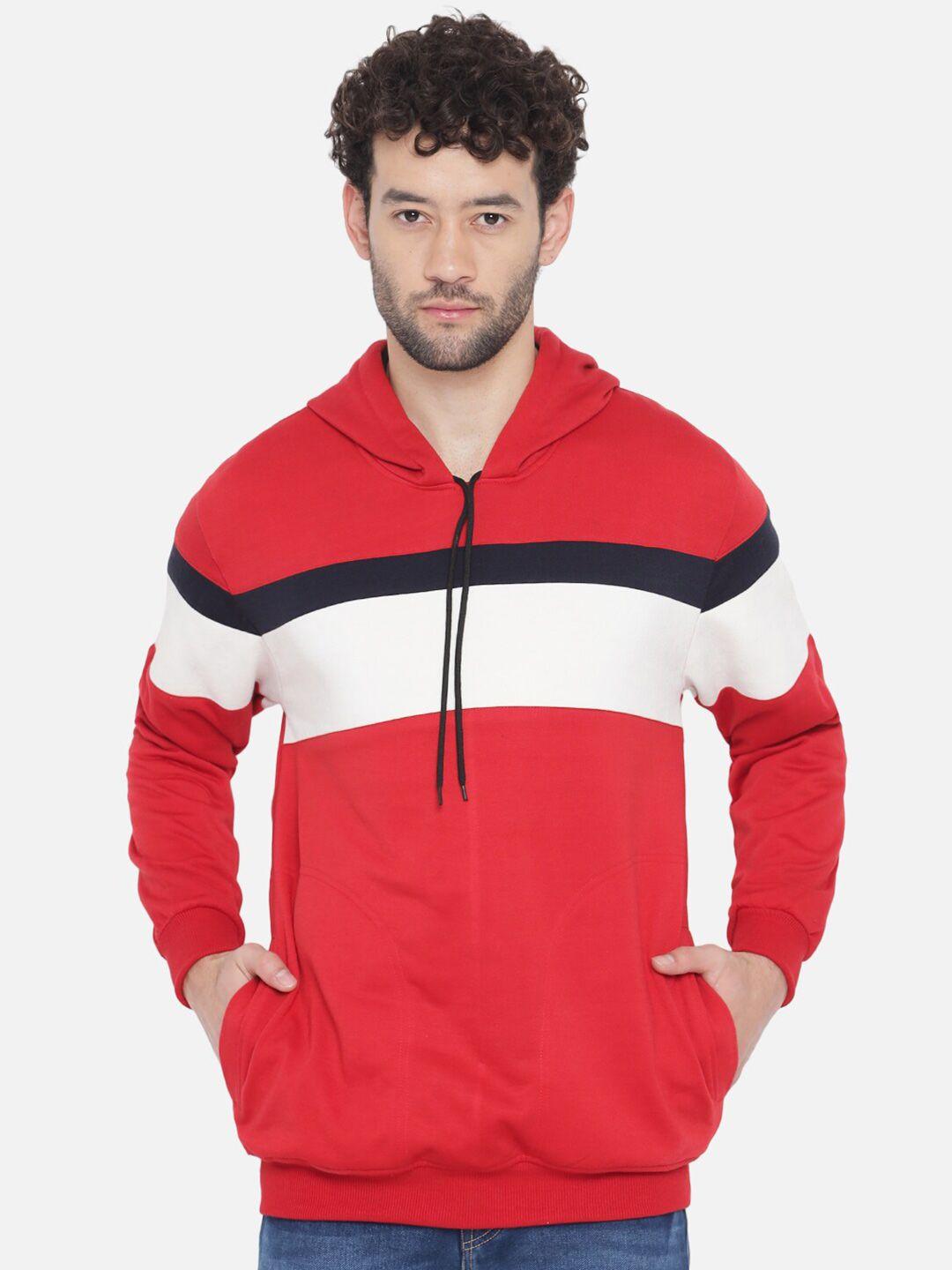 ahhaaaa-men-red-&-white-striped-cotton-hooded-sweatshirt