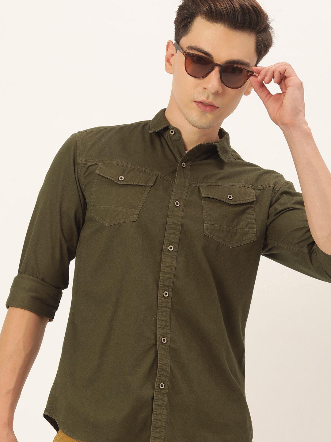 ivoc-men-olive-green-slim-fit-casual-shirt