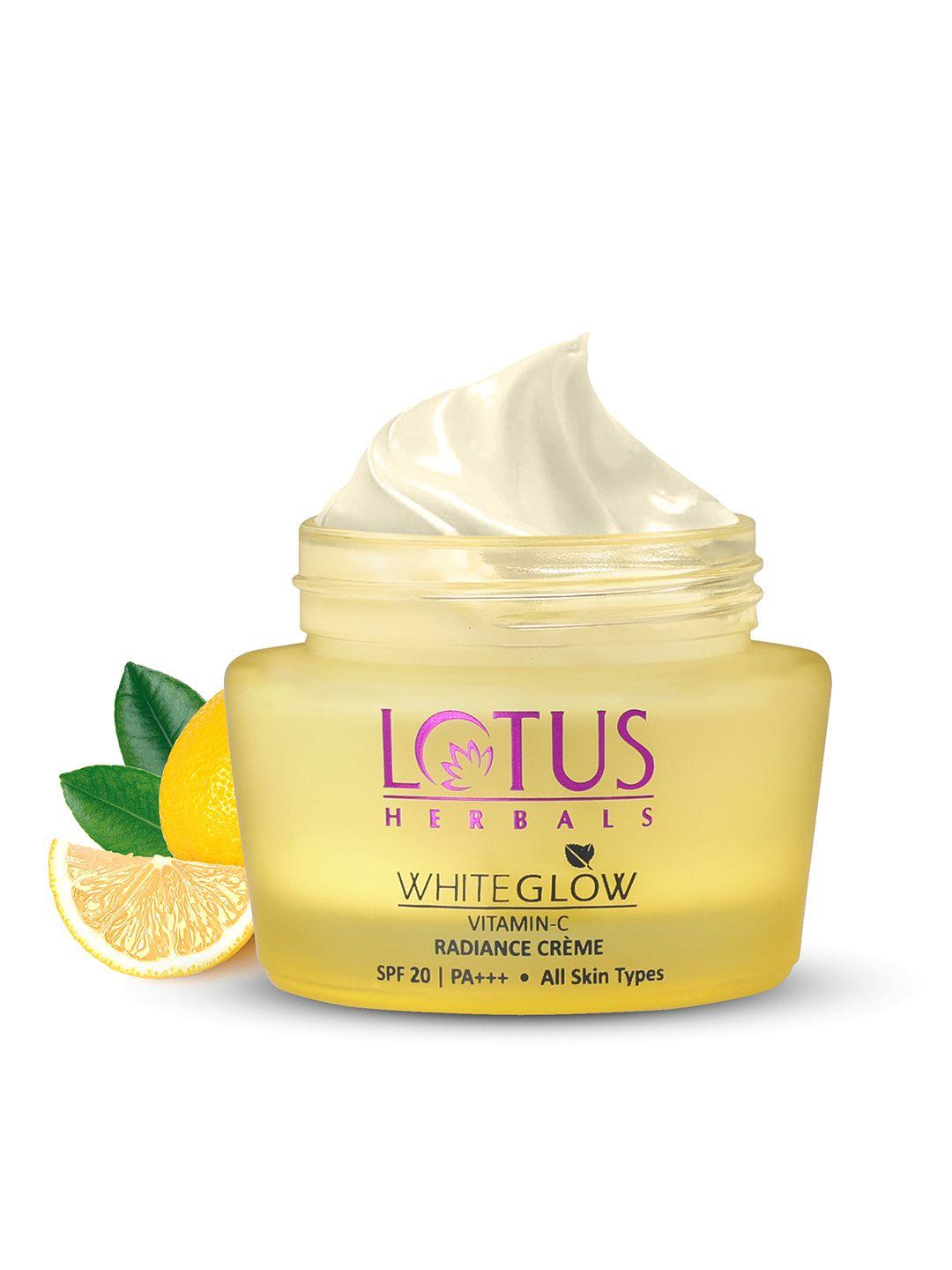 Lotus Herbals WhiteGlow Vitamin C Radiance Creme with SPF20 for Dark Spots & Dull Skin 50g