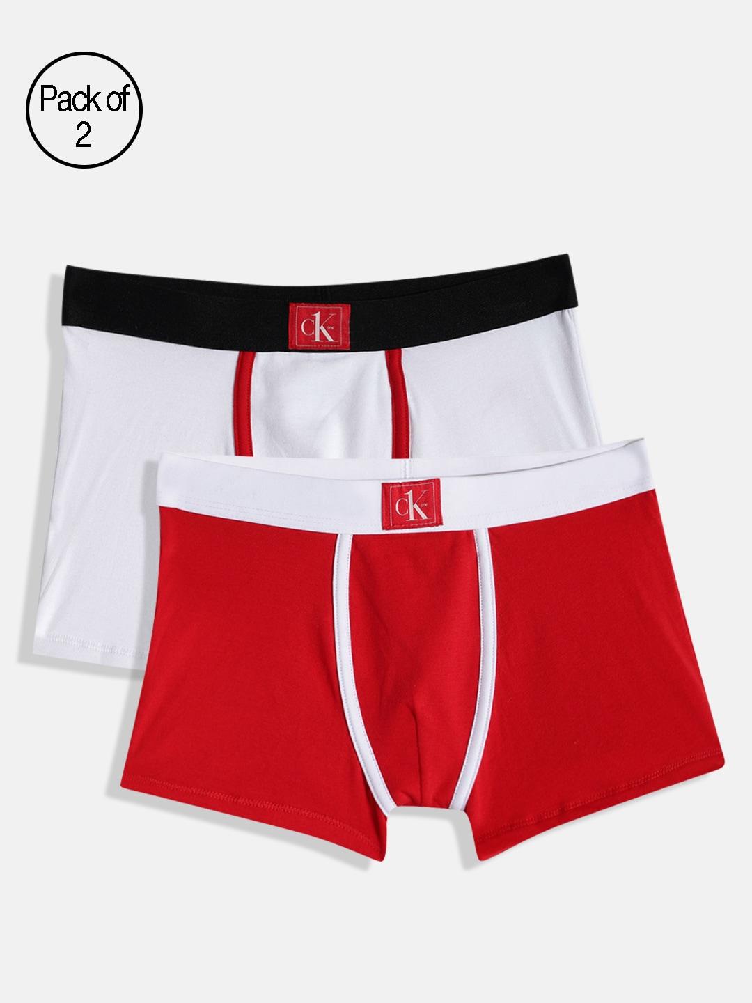 Calvin Klein Underwear Boys Pack Of 2 Solid Trunks B7003780WT